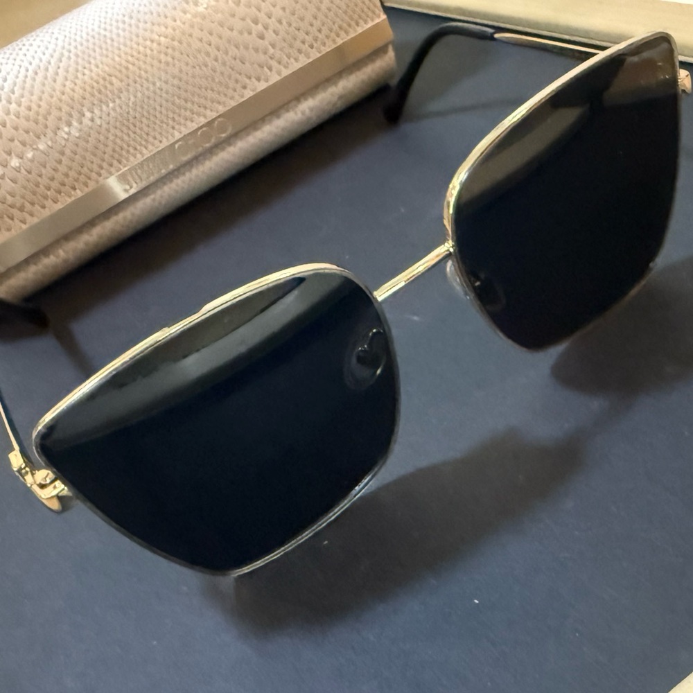 Jimmy Choo VELLA/S 2M2IR Gold Frame Black Lens Sunglasses